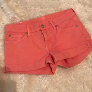 7 for All Mankind pink jean shorts